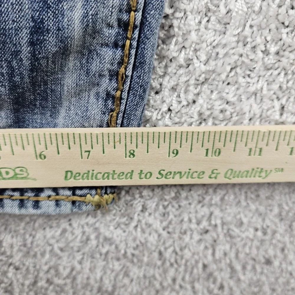 True Religion Ricky Jeans Men's Blue Relaxed Straight Acid Wash Jeans 36x33